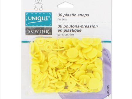 UNIQUE SEWING Plastic Snap Fasteners - Yellow - size 2   11mm (⅜ ) - 30 sets For Discount