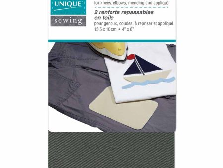 UNIQUE SEWING Drill Patch Grey - 10 x 15cm (4  x 6 ) - 2pcs Online Sale