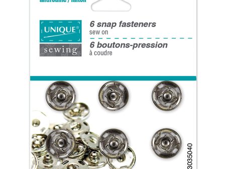 UNIQUE SEWING Snap Fasteners Nickel - size  4   13mm (½ ) - 6 sets Sale