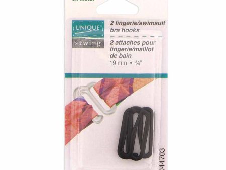 UNIQUE SEWING Lingerie Swimsuit Bra Hooks Black - 19mm (¾ ) - 2pcs Sale