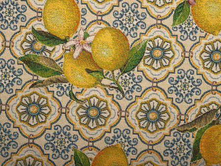 9 x 9 inch Home Decor Fabric - Cuccina - Lemon II Yellow Sale