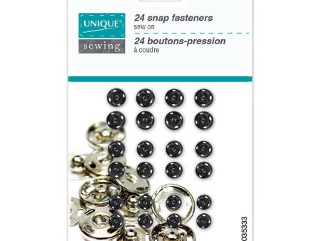 UNIQUE SEWING Snap Fasteners Assortment Black - 5mm, 6mm, 7mm - 24 sets For Discount