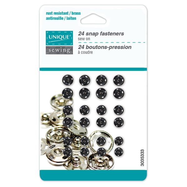 UNIQUE SEWING Snap Fasteners Assortment Black - 5mm, 6mm, 7mm - 24 sets For Discount