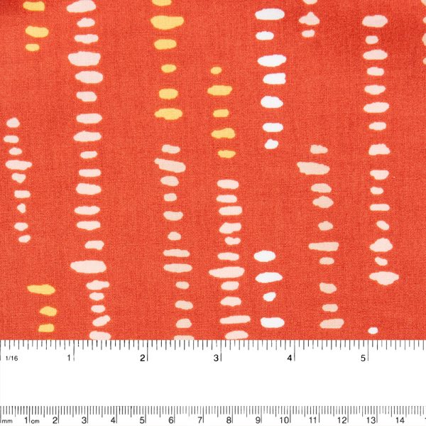 COLLECTOR S Cotton prints - Dots stripes - Orange (10 meters) Online now