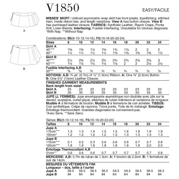 V1850 Misses  Skirt Cheap