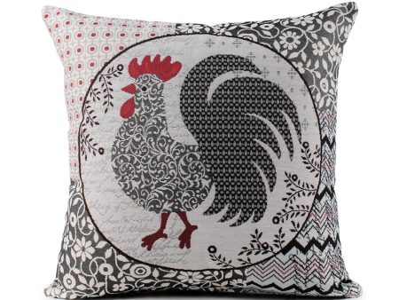 Decorative cushion cover - Rooster I - Grey - 18 x 18   For Cheap