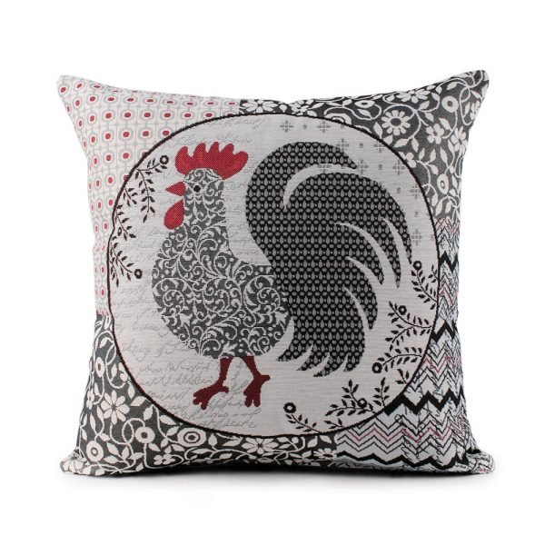 Decorative cushion cover - Rooster I - Grey - 18 x 18   For Cheap