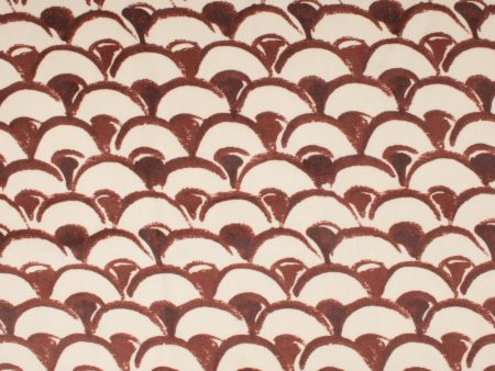 9 x 9 inch Home Decor Fabric Swatch - Asia - Printed Velvet Yasuko Spice For Sale