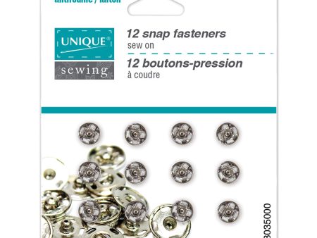 UNIQUE SEWING Snap Fasteners Nickel - size  0   7mm (¼ ) - 12 sets Cheap