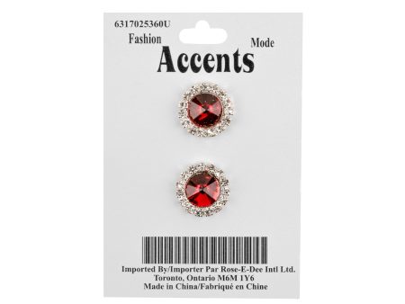 16MM RHINESTONE BUTTON - Dark Red Discount