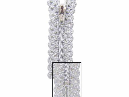 VIZZY Metallic Closed End Zipper 30cm (12 ) - Metallic Silver - 1725 Cheap