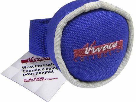 VIVACE Wrist Pin Cushion Canvas Blue on Sale