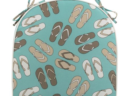 Indoor Outdoor chair pad cushion - Flip Flop - Aqua - 18 x 18 x 1.5   Cheap