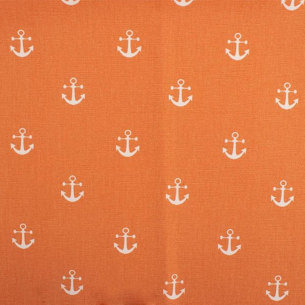 9 x 9 inch Home Decor Fabric Swatch - European Print - Anchor Orange on Sale