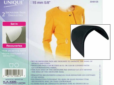 UNIQUE SEWING Shoulder Pads Large Black - 15mm (⅝ ) - 2pcs Cheap