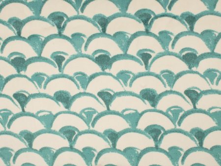 9 x 9 inch Home Decor Fabric Swatch - Asia - Printed Velvet Yasuko Teal Online now