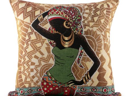 Decorative cushion cover - Africa II - Yellow - 18 x 18   Supply