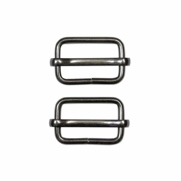 UNIQUE SEWING Slide Buckle - Metal - 25mm (1 ) - Gunmetal - 2 pcs For Discount