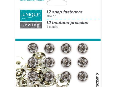 UNIQUE SEWING Snap Fasteners Nickel - size 1   9mm (⅜ )- 10 sets Supply