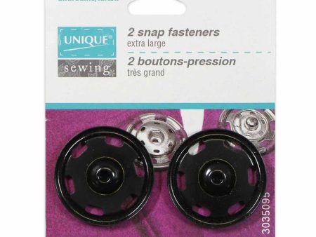 UNIQUE SEWING Snap Fasteners Black - size 30mm (1⅛ ) - 2 sets on Sale