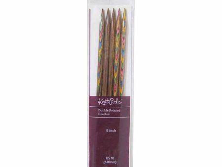 KNIT PICKS Rainbow Wood Double Point Knitting Needles 20cm (8 ) - Set of 5 - 6mm US 10 Discount