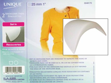 UNIQUE SEWING Shoulder Pads Extra Large White - 25mm (1 ) - 2pcs Online now