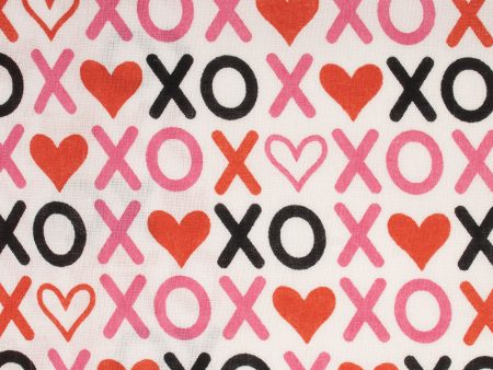 VALENTINE S Printed Cotton - Kiss - White Sale