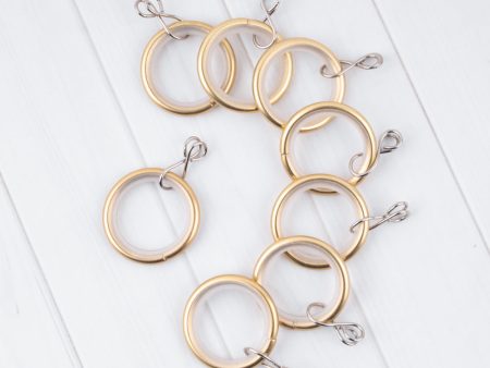 Metal rings with eyelet for 19mm rod - Brushed Brass Cheap