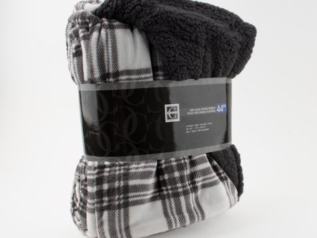 Decorative Printed Throw with Sherpa Backing - Black - 50 x 60   Online