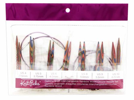 KNIT PICKS Rainbow Wood Options Short Interchangeable Circular Needle Set - 7cm (3 ) Online now