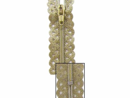 VIZZY Metallic Closed End Zipper 30cm (12 ) - Metallic Gold - 1725 Cheap