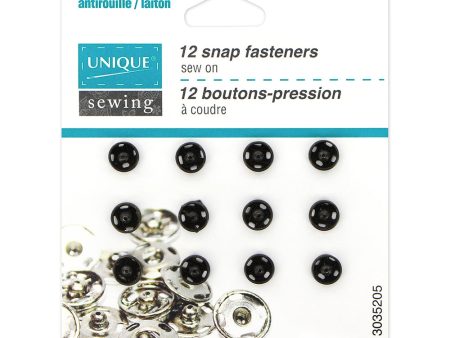 UNIQUE SEWING Snap Fasteners Black - size 0   6mm (¼ ) -12 sets Online Sale