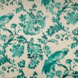 9 x 9 inch Home Decor Fabric Swatch - Asia - Printed Velvet Namiko Teal For Cheap