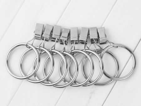 Metal rings with clips for 28mm rod - Chrome Cheap