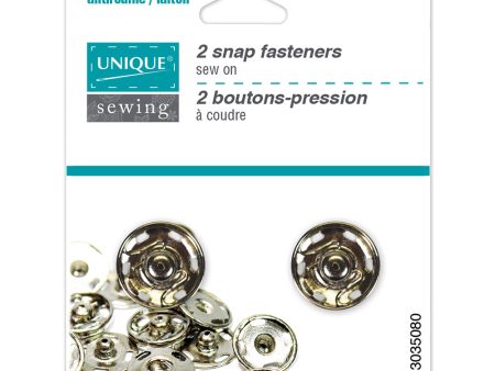 UNIQUE SEWING Snap Fasteners Nickel - size 18mm (¾ ) - 2 sets Online