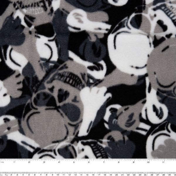 Anti Pill Fleece Print - FRESH - Skull - Grey Online Hot Sale