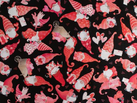 VALENTINE S Printed Cotton - Gnomes - Black Online Sale