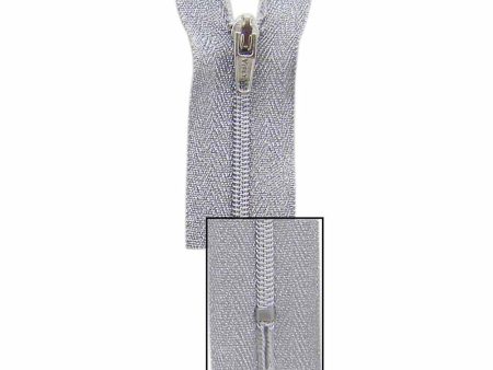 VIZZY Metallic Closed End Zipper 18cm (7 ) - Metallic Silver - 1724 Cheap