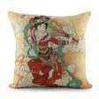 Decorative cushion cover - GheishaII - Red - 18 x 18   For Sale