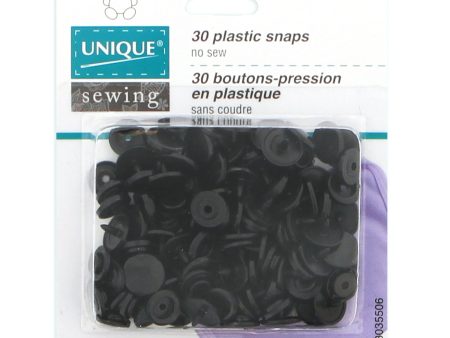 UNIQUE SEWING Plastic Snap Fasteners - Black - size 2   11mm (⅜ ) - 30 sets Online