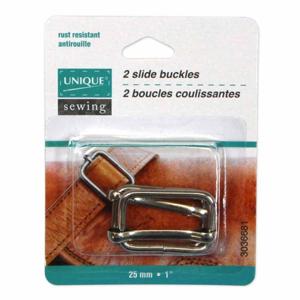 UNIQUE SEWING Slide Buckle - Metal - 25mm (1 ) - Silver - 2 pcs Online Sale