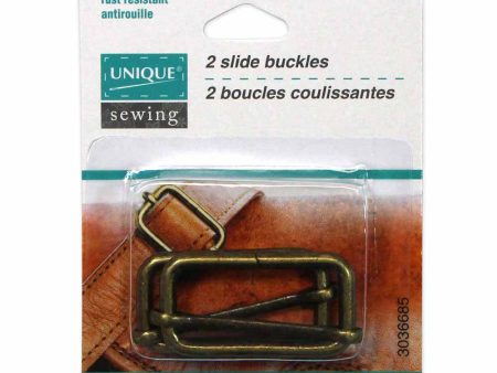 UNIQUE SEWING Slide Buckle - Metal - 32mm (1¼ ) - Antique Gold - 2 pcs Online Hot Sale