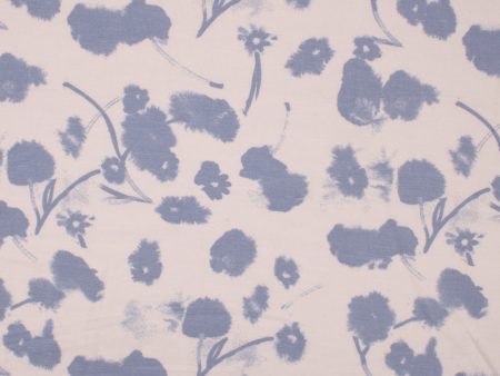 BAMBOO - Printed knit - Dandelion - Blue Sale