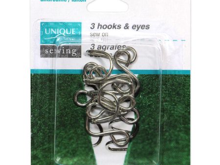 UNIQUE SEWING Hooks & Eyes Nickel - 22 x 19mm (7 8  x 3 4 ) - 3 sets Discount