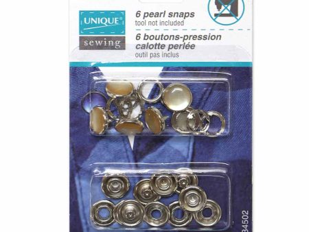 UNIQUE SEWING Pearl Snaps Beige - 11.5mm (½ ) - 6 sets Online