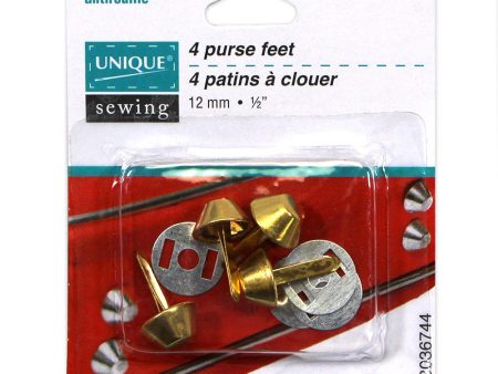 UNIQUE SEWING Purse Feet - 12mm (½ ) - Gold - 4 pcs. Online now