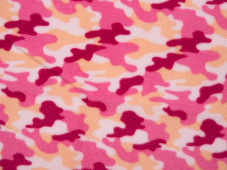 Anti Pill Fleece Print - FRESH - Camouflage - Pink Online Hot Sale