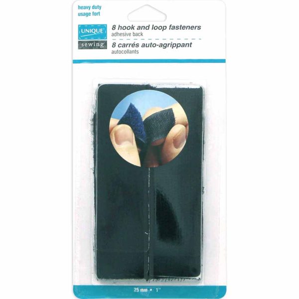 UNIQUE SEWING Heavy Self-Gripping Fasteners Square - 25mm (1 ) - Black Online Hot Sale