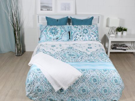 Athenes - 3 pcs Duvet cover - Blue and White Discount