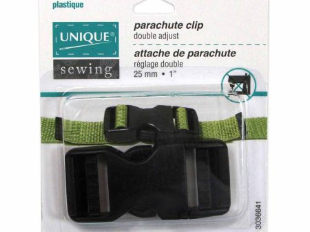 UNIQUE SEWING Double Adjust Parachute Buckle - Plastic - 25mm (1 ) - Black For Cheap